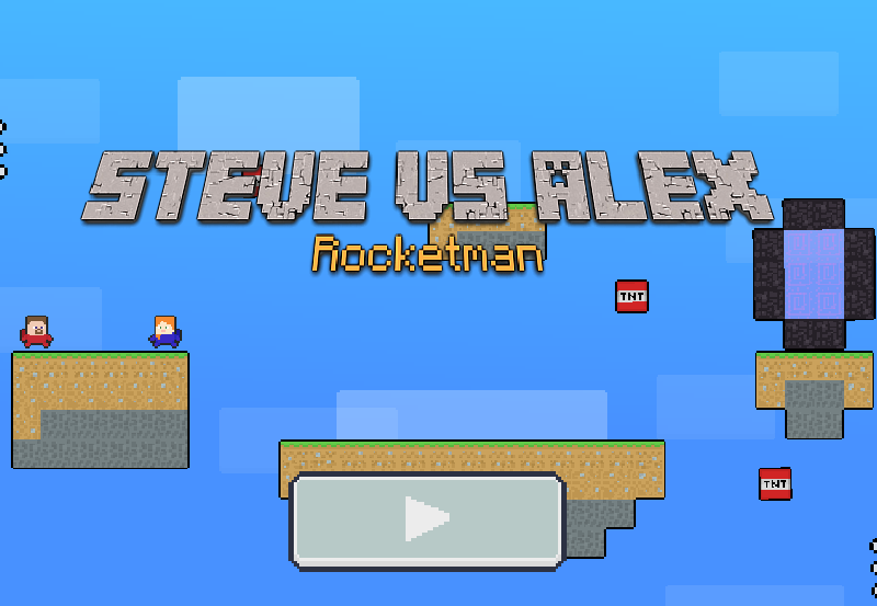 Gêm Steve yn erbyn Alex Rocketman  ar-lein