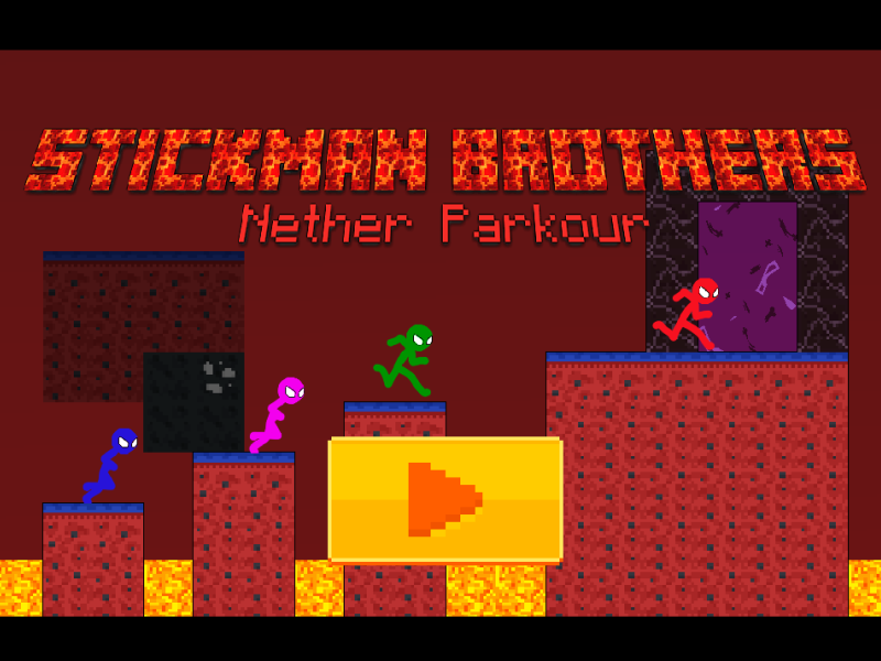 Gêm Brodyr Stickman Nether Parkour  ar-lein