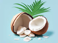 Gêm Llyfr lliwio: cnau coco  ar-lein