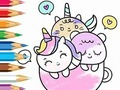 Gêm Llyfr Lliwio: Cwpan Unicorn  ar-lein