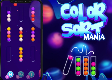 Gêm Mania Trefnu Lliw  ar-lein