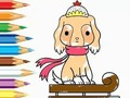 Gêm Llyfr Lliwio: Dog-Riding-Sled  ar-lein