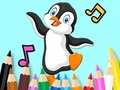 Gêm Llyfr Lliwio: Pengwin yn dawnsio  ar-lein