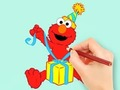 Gêm Llyfr Lliwio: Rhodd Elmo  ar-lein