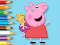Gêm Llyfr Lliwio: Peppa Gydag Arth Tegan  ar-lein