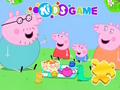 Gêm Pos Jig-so: Picnic Teulu Peppa Mochyn  ar-lein