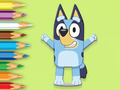 Gêm Llyfr Lliwio: Happy Bluey  ar-lein