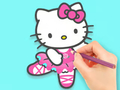 Gêm Llyfr Lliwio: Hello Kitty Dancing  ar-lein
