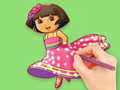 Gêm Llyfr Lliwio: Dora Paratoi Parti  ar-lein