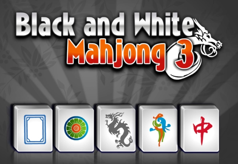 Gêm Mahjong Du a Gwyn 3  ar-lein