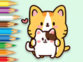 Gêm Llyfr Lliwio: Hugging Cat  ar-lein