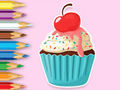 Gêm Llyfr Lliwio: Cupcake Afal  ar-lein