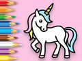Gêm Llyfr Lliwio: Unicorn Hapus  ar-lein