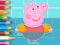 Gêm Llyfr Lliwio: Peppa Swimming  ar-lein