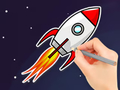 Gêm Llyfr Lliwio: Flying Rocket  ar-lein