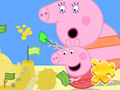 Gêm Pos Jig-so: Peppa Mochyn yn Gwneud Tywod  ar-lein