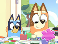 Gêm Pos Jig-so: Diwrnod Lliwio Teulu Bluey  ar-lein
