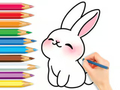 Gêm Llyfr Lliwio: Cute Rabbit  ar-lein