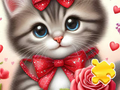 Gêm Pos Jig-so: Rose Cat  ar-lein