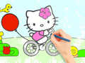 Gêm Llyfr Lliwio: Hello Kitty Beicio  ar-lein