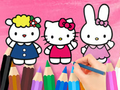 Gêm Llyfr Lliwio: Hello Kitty Gyda Ffrindiau  ar-lein
