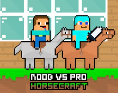 Gêm Noob yn erbyn Pro HorseCraft  ar-lein