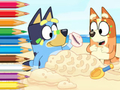Gêm Llyfr Lliwio: Bluey On The Beach  ar-lein