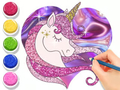 Gêm Llyfr Lliwio: Glowing Unicorn  ar-lein