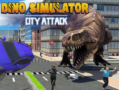 Gêm Dino Simulator Ymosodiad Dinas  ar-lein