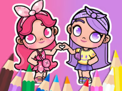 Gêm Llyfr Lliwio: BFF In Avatar World  ar-lein
