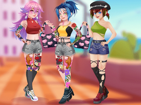 Gêm Tatŵ Ffasiwn Girly  ar-lein