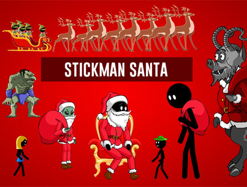 Gêm Santa Stickman  ar-lein