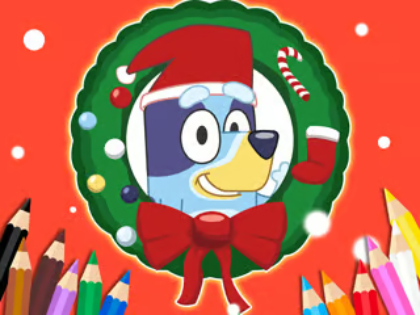 Gêm Llyfr Lliwio: Bluey Santa Claus  ar-lein