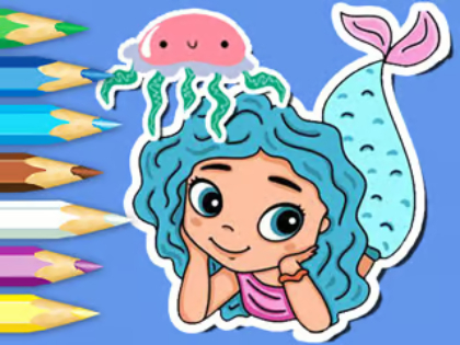 Gêm Llyfr Lliwio: Mermaid Sglefren Fôr  ar-lein