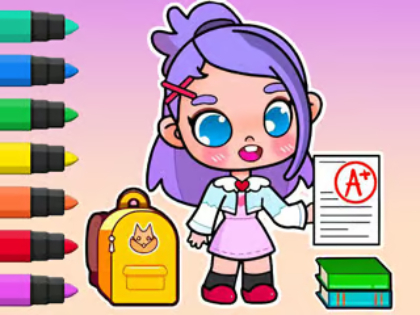 Gêm Llyfr Lliwio: Diwrnod Ysgol Avatar  ar-lein