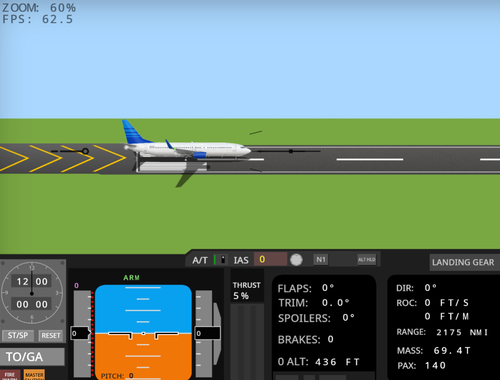 Gêm Efelychydd Hedfan 737-800  ar-lein