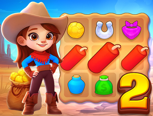 Gêm Gorllewin Gwyllt Match 2: The Gold Rush  ar-lein