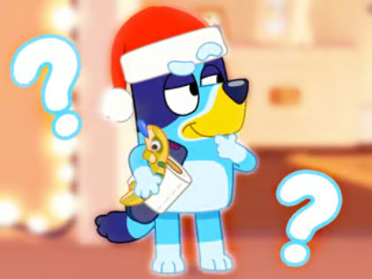 Gêm Cwis Plant: Ffandom Nadolig Bluey  ar-lein