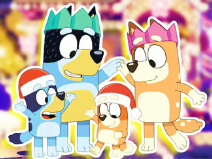 Gêm Pos Jig-so: Teulu Bluey Noswyl Nadolig  ar-lein