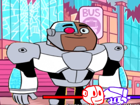 Gêm Nos Wener Funkin' vs Cyborg: Wythnos Lawn  ar-lein
