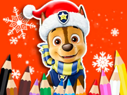 Gêm Llyfr Lliwio: Paw Patrol Christmas  ar-lein