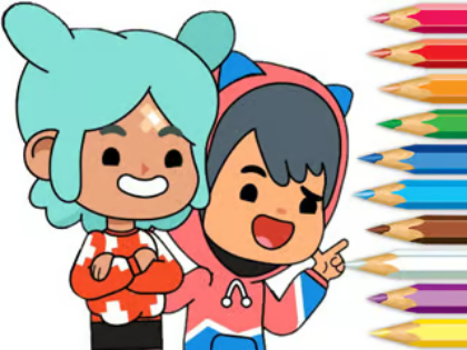 Gêm Llyfr Lliwio: Toca Boca Friends  ar-lein