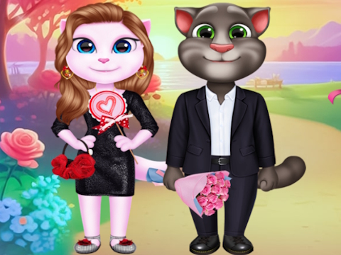 Gêm Pâr Kitty Valentine hyfryd  ar-lein