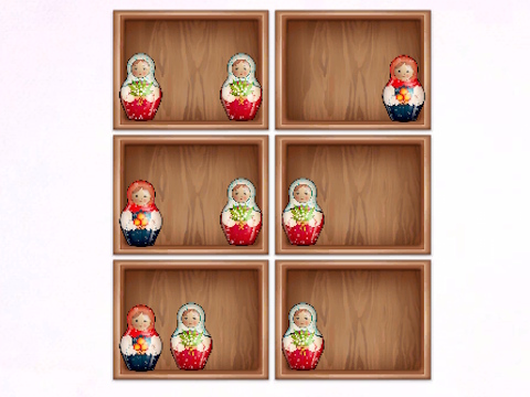 Gêm Trefnu gan silffoedd Matryoshka!  ar-lein