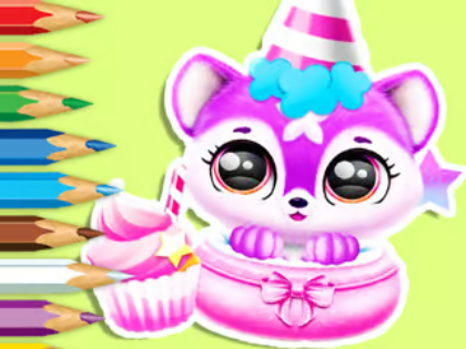 Gêm Llyfr Lliwio: Pen -blwydd Baby Fluff  ar-lein