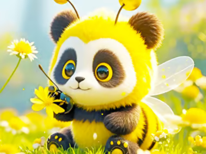 Gêm Pos Jig -so: Gwenyn Panda  ar-lein