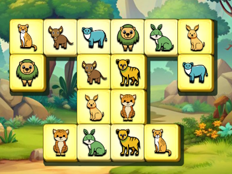 Gêm Teyrnas anifeiliaid mahjong  ar-lein