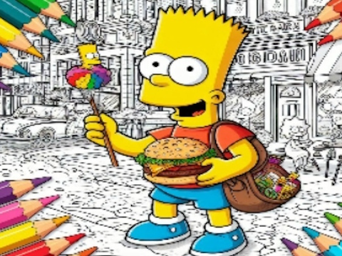 Gêm Yn ôl i Lyfr Lliwio Simpsons yr Ysgol  ar-lein