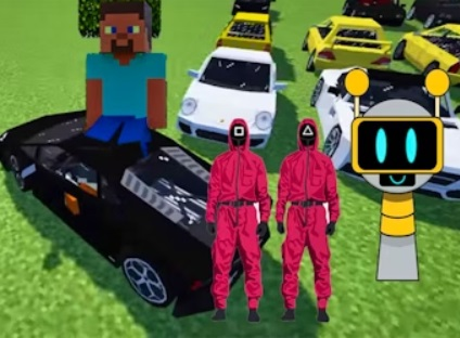 Gêm Minecraft Squid Multiplayer Drifft Sprunki  ar-lein