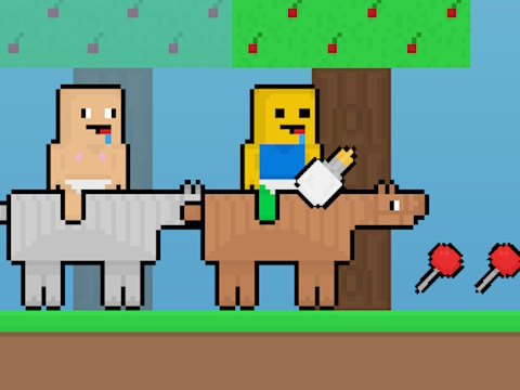 Gêm Babi noob vs ceffyl obby babi  ar-lein